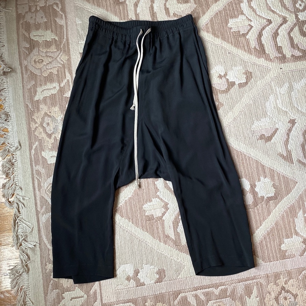 Rick Owens silk drop crotch pants